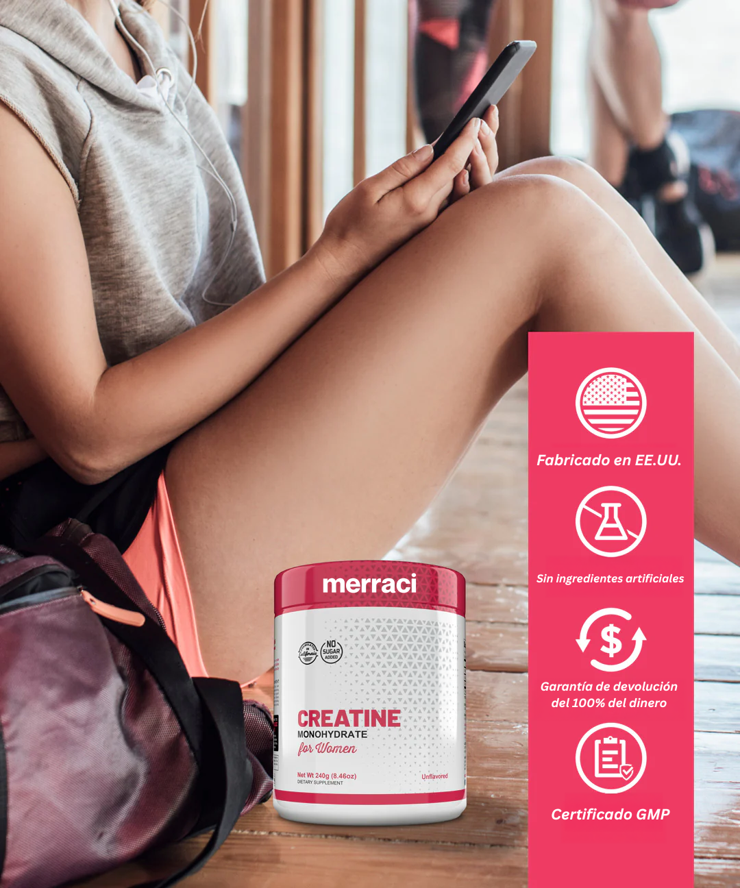 Merraci™ Creatina + Colágeno – Fuerza Femenina Sin Hinchazón