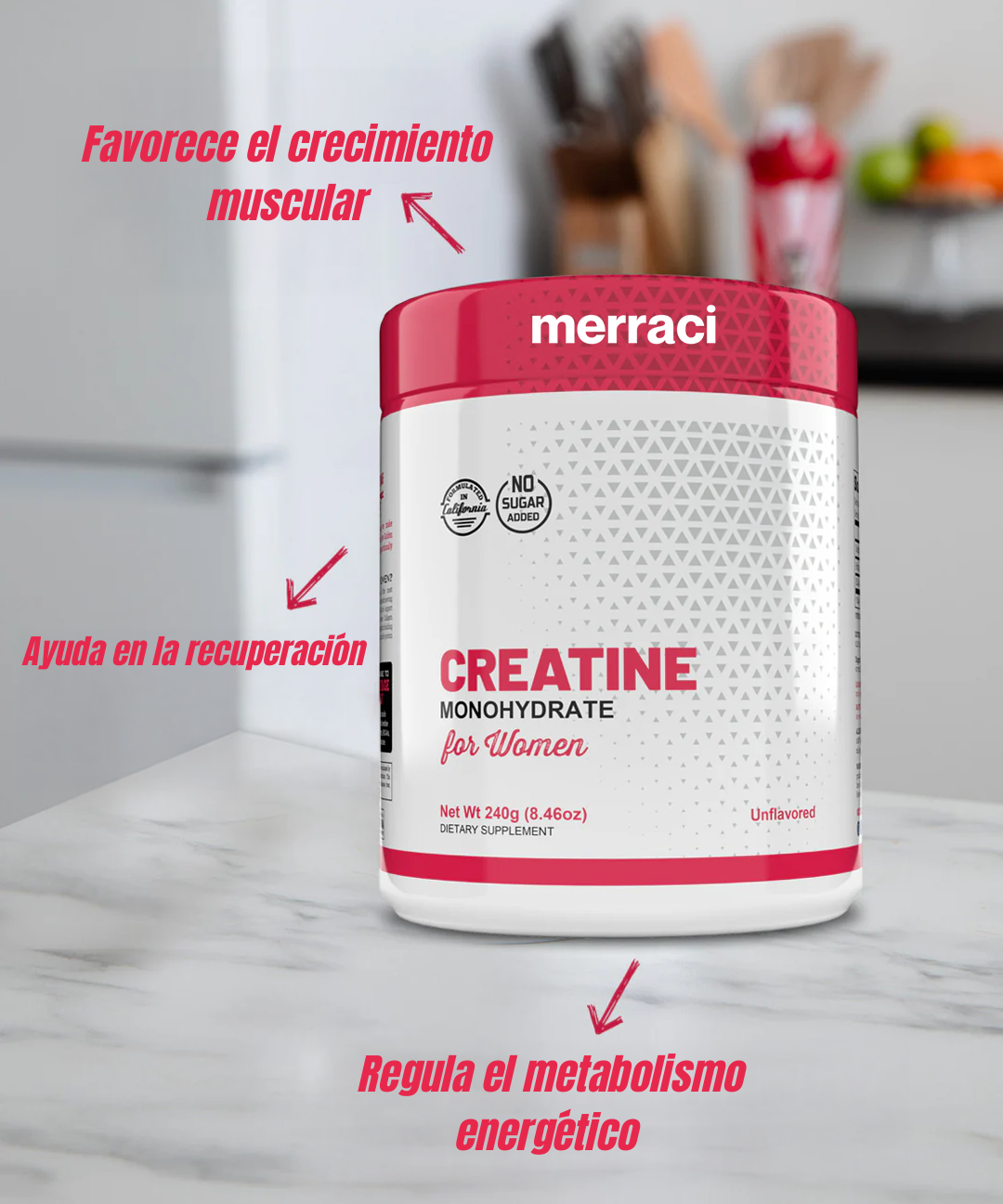 Merraci™ Creatina + Colágeno – Fuerza Femenina Sin Hinchazón