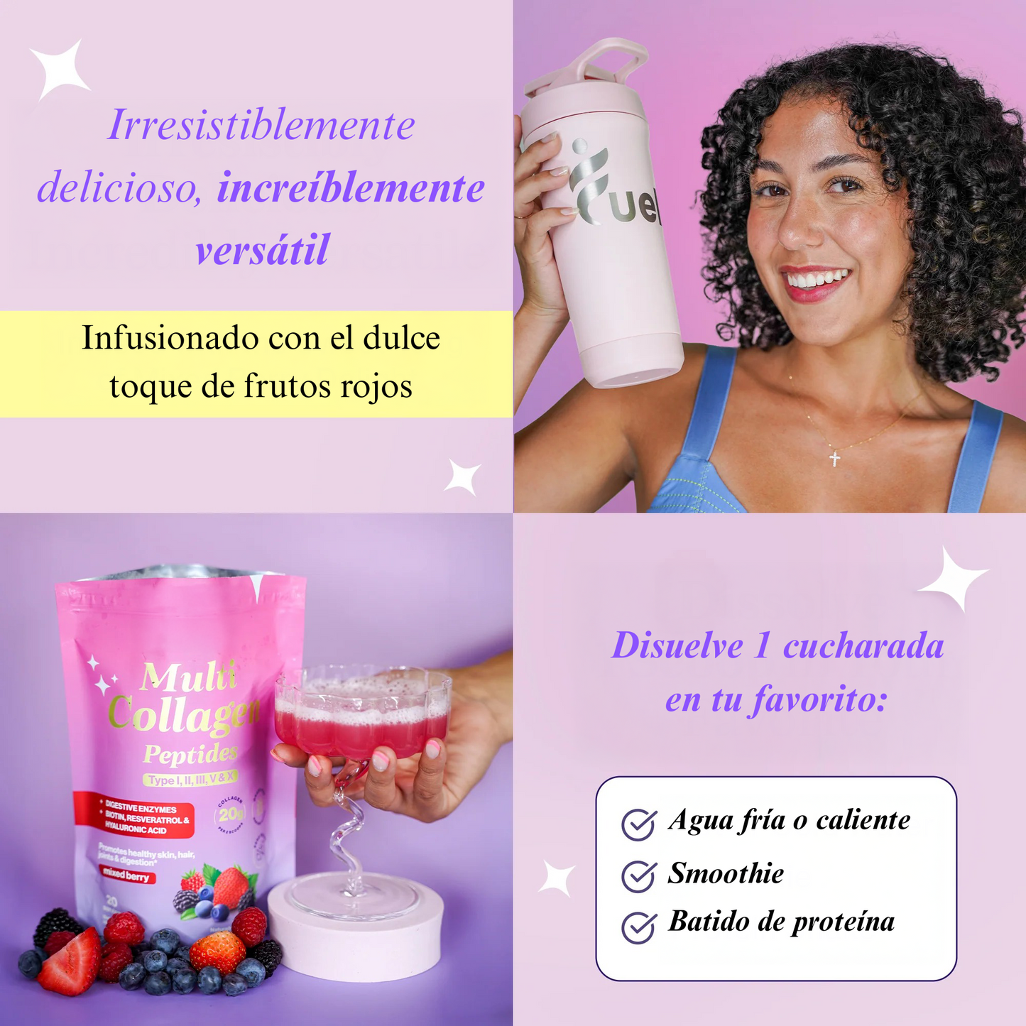Merraci™ Colágeno – 5 Tipos + Enzimas, Sin Azúcares Artificiales
