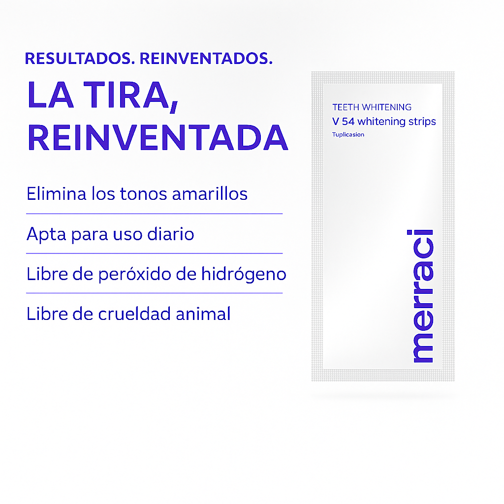 Merraci™ V34 Bandas Blanqueadoras – Blanqueamiento de Color Dental