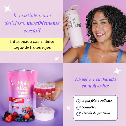 Merraci™ Colágeno – 5 Tipos + Enzimas, Sin Azúcares Artificiales