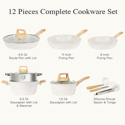 12pcs Pots And Pans Nonstick Kitchenware Set